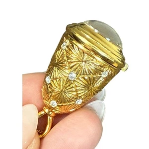 Diane Von Furstenberg DVF Necklace Clock Watch Pendant Gold Starburst Jewelry - Picture 1 of 12