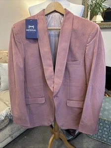 Ellington Rose Pink Shawl Men’s Velvet Jacket Imperial Stitch Sz 42” Chest BNWT - Picture 1 of 10