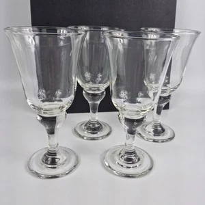 4 x große Vintage Antik Klassisch Pasabahce Kristall Schliff Stiel Wasserkelch - Bild 1 von 5