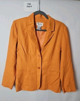 Chadwicks Orange Blazer With Shoulder Pads Womens Size 6P - Image 1 of 4