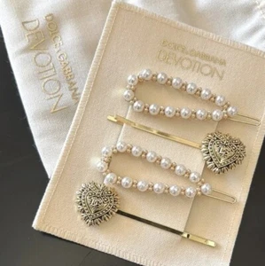 Dolce & Gabbana Hairclips, Set of 4 + Pouch *Authentic* - Picture 1 of 5