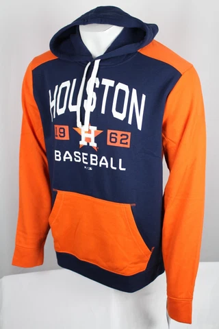 Fanatics Houston Astros Baseball Hoodie 1962 Sweatshirt XL Blue / Orange Cover