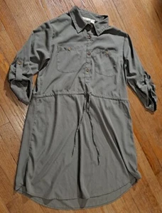 Abito Camicia Donna Nuova Glory Taglia XL Verde Leggero Coulisse Bottoni Tasche - Foto 1 di 11