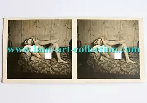 VUE STEREOSCOPIQUE EROTIQUE, FEMME NUE ARTISTIQUE, PHOTO EROTISME 1920-40 PIN-UP - Imagen 1 de 1