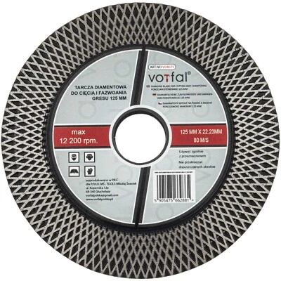 VORFAL Fliesentrennscheibe 125 mm Feinsteinzeug Diamanttrennscheibe Fliesen 2 in 1