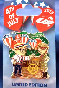 Disney Pixar UP 4th Of July 2015 Limited Edition 3500 Pin New Carl & Ellie pin - Picture 1 of 3