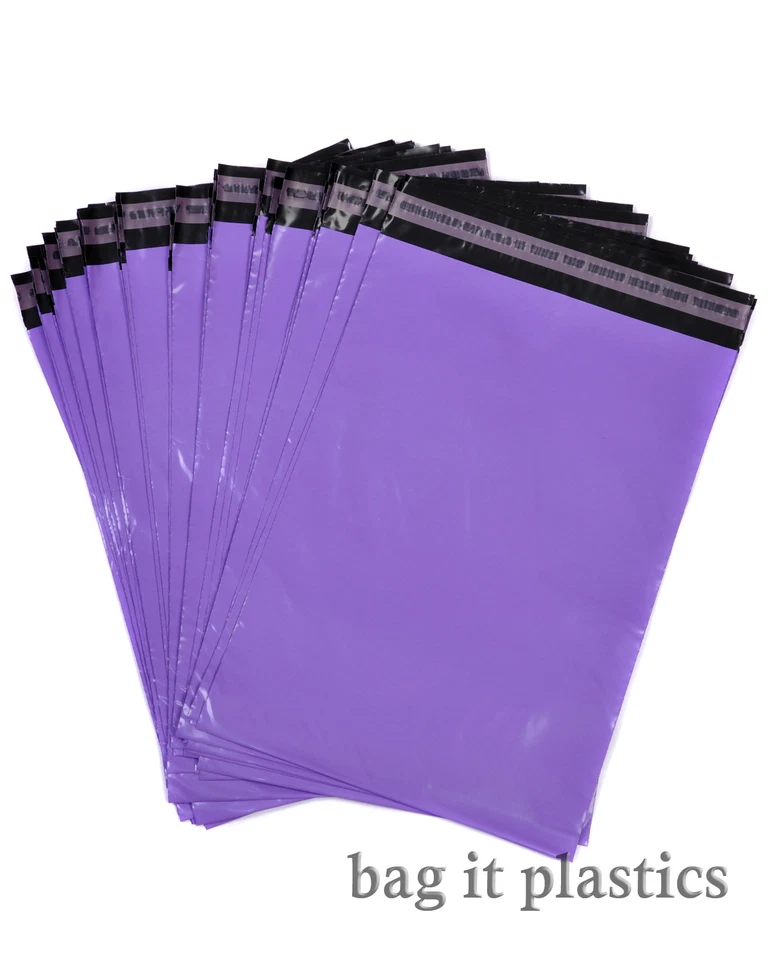PURPLE MAILING BAGS POSTAL SACKS PLASTIC ENVELOPES SELF SEAL - 100% RECYCLABLE