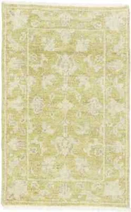 2X3 ft Transitional Oriental Wool Rug Muted Floral Design Bedroom Decor Carpet - Picture 1 of 12