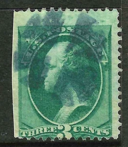 BLUE CROSSROADS Fancy Cancel 3 Cent Washington Banknote 1871-83 US 66E36 - Picture 1 of 2