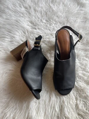 Sandalias Old Navy para mujer talla 9 negras de imitación de cuero tacón ancho nuevas con etiquetas Foto 1 de 4