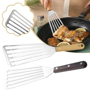 Fish Spatula 2 Pack Stainless Steel Metal Spatula Slotted Spatulas for Cooking - Picture 1 of 20