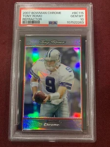 Tony Romo 2007 Bowman Chrome Refractor PSA 10 Gem Mt POP 11 - Picture 1 of 2