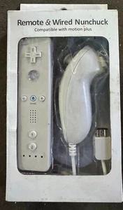 White Remote Wiimote Nunchuck Controller Set Combo for Nintendo Wii Game - Picture 1 of 1