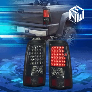 For 03-07 Silverado Sierra LED Chrome Smoked Tail Brake Light Lamps Replacement - Picture 1 of 8