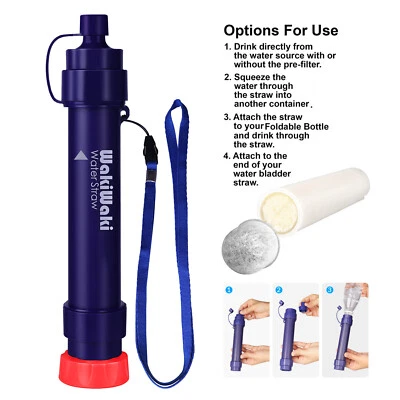 WAKIWAKI Personal Water Filter Straw 5000L 4Stage Outdoor Survival Water Purifier|0.1μm