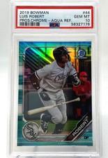 2019 Bowman #44 Luis Robert AQUA REFRACTOR  Serial #74/125 ~ PSA 10 ~ROOKIE CARD