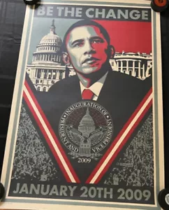 OBAMA BE THE CHANGE 20/01/09 SHEPARD FAIREY OBEY 24x36 STAMPA ARTISTICA #7630/10.000 - Foto 1 di 3