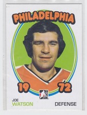 09/10 ITG...1972 YEAR IN HOCKEY...JOE WATSON...BLANK BACK...# NNO...FLYERS