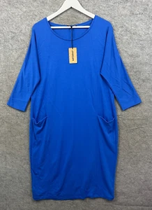 Vestido Jaeger Mujer Grande Azul Cacoon Bolsillos Relajados Oficina Manga 3/4 Nuevo con Etiquetas - Imagen 1 de 9