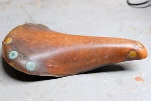 Vintage Brooks Professional Saddle Leather Copper Rivet Honey Brown Patina - Picture 1 of 9