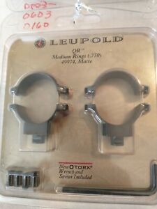 Leupold QR Medium Rings (.770) #49974 Matte Scope Rings Black  🆕