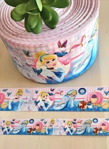 7/8, 1.5 & 3" (1 YD) Cinderella Grosgrain Ribbon Princess Carriage Magic Slipper - Picture 1 of 1