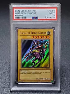 2002 Yugioh LOB-E004 Gaia the Fierce Knight Ultra Rare Unlimited EU PSA 9 Mint - Picture 1 of 2