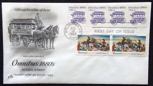 Scott 1897 1426 FDC Omnibus Transportation Series STRIP 4 Art Craft Cachet - Picture 1 of 3