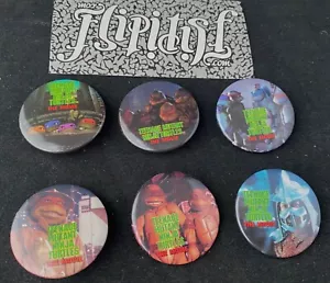 VTG SET 6 1990 1991 TMNT TEENAGE MUTANT NINJA TURTLES MOVIE PIN BUTTON LOGO 90S - Picture 1 of 8