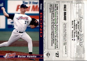 Tommy Bond 1998 Grandstand Boise Hawks #NNO Card *AutographDen*