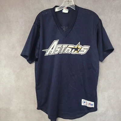 Camiseta deportiva de malla azul marino Jeff Bagwell 5 de los Astros de Houston majestuosa rara de colección para hombre L Foto 1 de 4