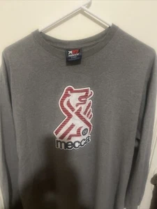 Mecca Vtg Grey Long Sleeve Pullover Crewneck T Shirt Large - Picture 1 of 7
