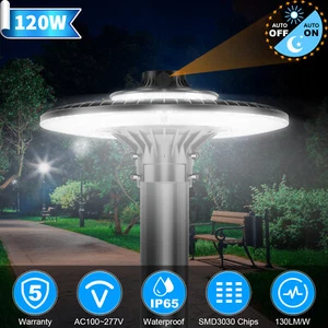 120W LED Circular Area Light Dusk to Dawn Commercial Post Top Lamp 18,000 Lumens - Picture 1 of 12