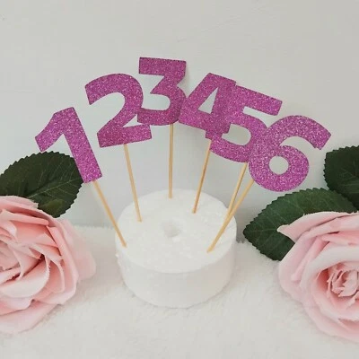 Pajitas de cumpleaños Glitter Age (CUALQUIER EDAD) adornos para cupcakes de edad Foto 1 de 2