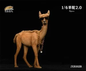 JXK 1:6 JXK052B Resin Alpaca 2.0 Sheep Animal Statue Grass Mud Horse Figure Toys - Picture 1 of 6
