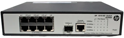 HP JG348A 1910-8G 8-Port Gigabit 托管 以太网交换机 — 第 1/4 张图片