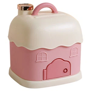 House Piggy Bank Cartoon Money Saving Box With Key Gift Home Decor House Money - Picture 1 of 11