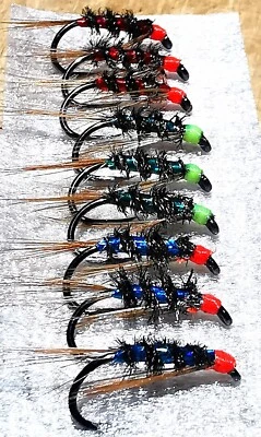 SMART FLIES Hothead Holo Diawl Bach Gr. 14 (9er Set) Barbless
