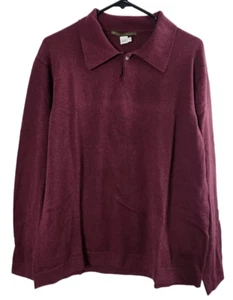 Peruvian Connection Mens M 100% Pima Cotton Sweater Polo Collar Long Sleeve - Picture 1 of 3