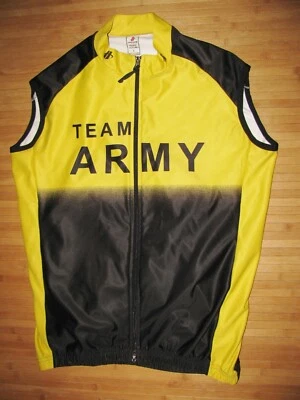 HINCAPIE Ciclismo BICICLETA Bicicleta JERSEY TÉRMICO Chaleco GRANDE Poli Spandex EQUIPO EJÉRCITO Foto 1 de 2