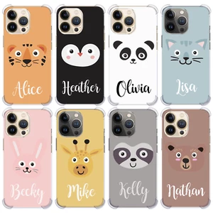 Personalised Phone Case Name Shockproof Cover For iPhone 15/14/13/12/11 Gift Kid - Picture 1 of 22