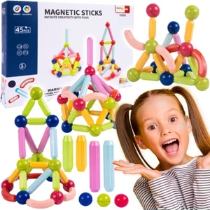 Malplay Magnetische Bauklötze für Bildungszwecke 45 Stück Kinder Geschenk ab 3J - Bild 1 von 12