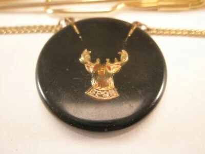 Clip de barra de corbata colgante vintage recubierto de acrílico BPOE Elks Foto 1 de 4