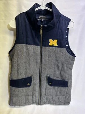 Michigan Wolverines Gameday Couture Women's Quilted Zip-Up Vest Size Medium NWT - Image 1 of 4