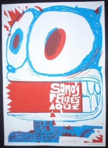FELIX THE CAT / Cuban Screenprint Poster Salutes USA & Cuba COMICS + Cartoon ART - Picture 1 of 5