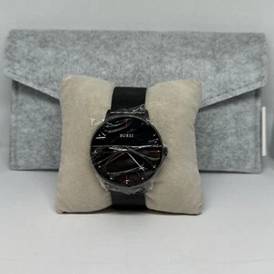 Burei S-1006M Men's Black Stainless Steel Analog Dial Quartz Wrist Watch JNA60 - Picture 1 of 11