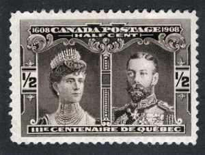 Canada Sc 96 Black Brown 1/2¢ Original Gum Hinged Well Centered - Picture 1 of 1