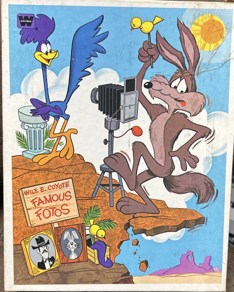 Vintage Whitman WD Coyote/Roadrunner 100 pc Jigsaw Puzzle in Box complete - Image 1 of 4