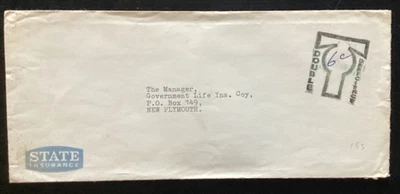 NZ 1970s 6c 'Doble Deficiencia' Para Pagar Cobertura, Marca de Seguro Estatal (NZF262) Foto 1 de 2