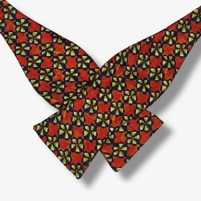 Corbata de moño ajustable 2,5" Robert Talbott para hombre con patrón floral de seda pura ajustable Foto 1 de 4